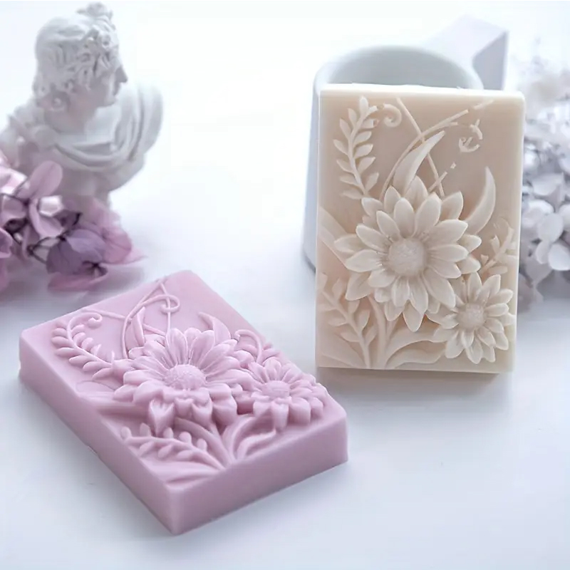 Soap Making Additives - 3D Çiçek Kare Sabun silikon kalıp